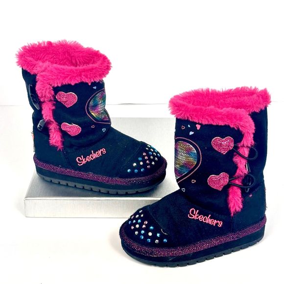 Skechers Childrens Twinkle Toes Light-Up Boots Keepsakes Heart Warmer Size 7 - Picture 4 of 10